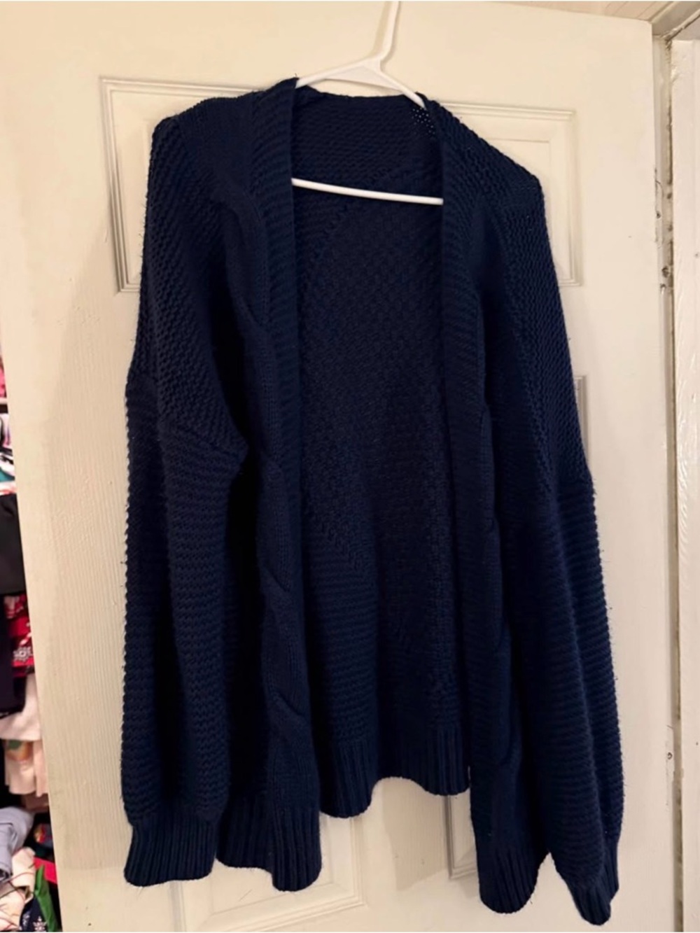 Oversized Navy Cardigan - Women